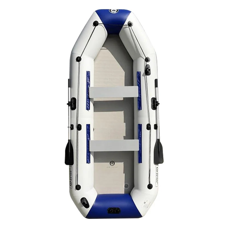 Solarmarine 2.7M 4 Person 0.9PVC Inflatable Boat Fishing Kayak Thick and Wear-Resistant Canoe Air Mat Floor with All Accessories