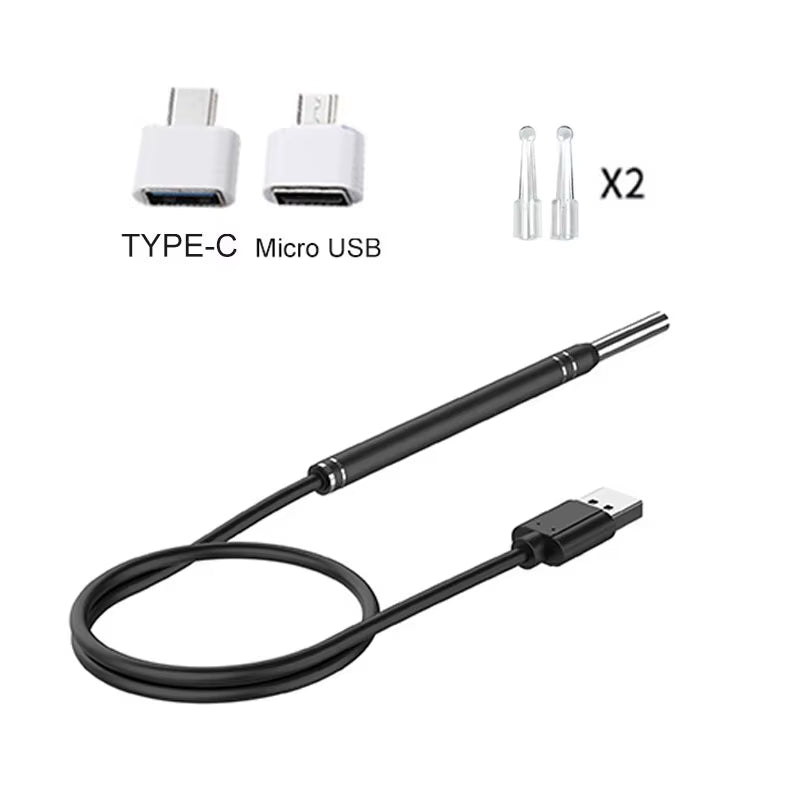 Smart Ear Cleaner Endoscope Spoon Camera Picker Cleaning Wax Removal Visual Earpick Nose Otoscope for Samsung Xiaomi Android DIY