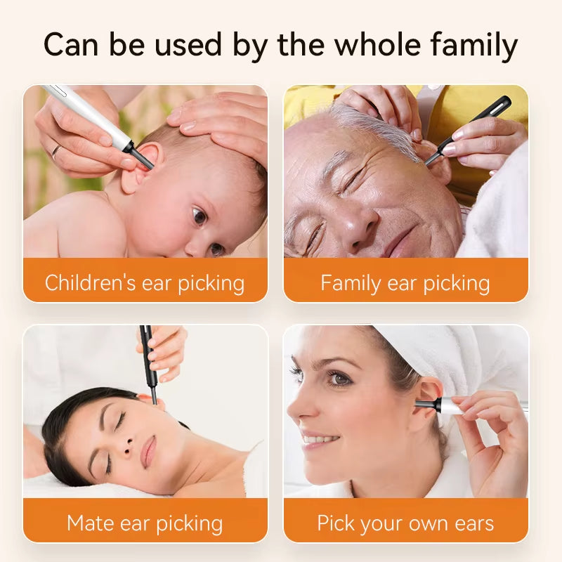DDCAMERA Smart Ear Wax Removal Ear Cleaner with Ear Cleaning Tool 2.0MP HD Camera Light Ear Wax Removal Kit Endoscope Otoscope