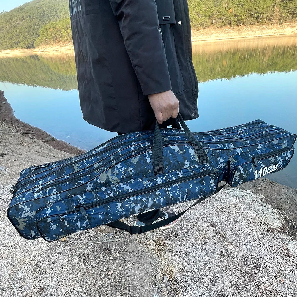 Belly Fishing Bags 2/3 Layer 110120/130/150Cm Waterproof Outdoor Fishing Rod Bag Large Capacity Men'S Fishing Storage Case