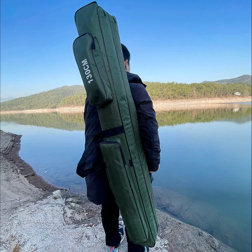 Belly Fishing Bags 2/3 Layer 110120/130/150Cm Waterproof Outdoor Fishing Rod Bag Large Capacity Men'S Fishing Storage Case