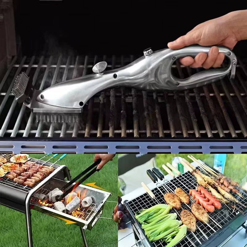 BBQ Grill Outdoor Steam Cleaning Brushes Barbecue Cleaner Suitable for Charcoal Scraper Gas Accessories Cooking Kitchen Tool