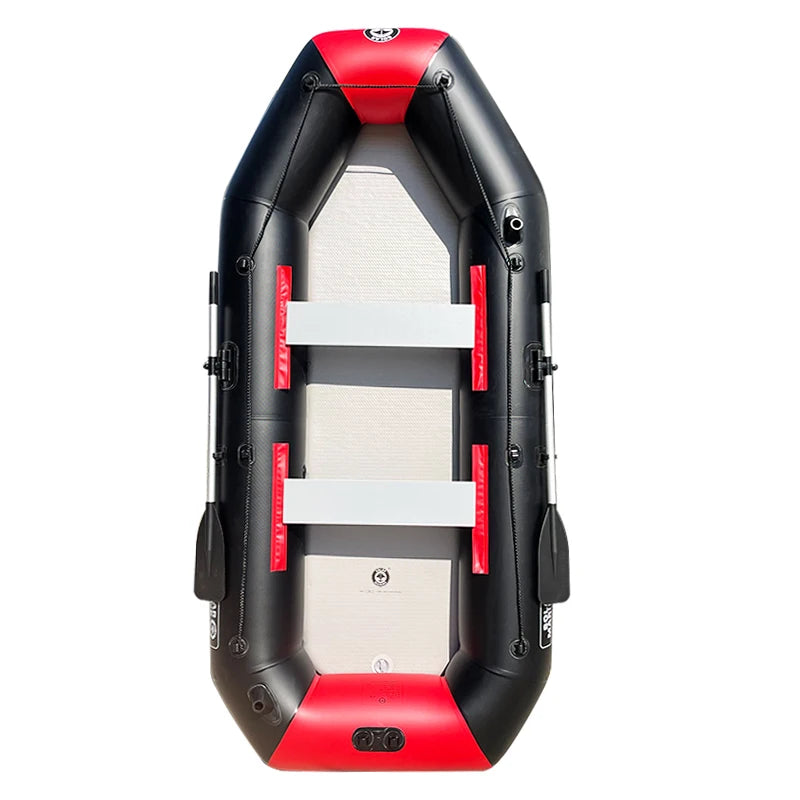 Solarmarine 2.7M 4 Person 0.9PVC Inflatable Boat Fishing Kayak Thick and Wear-Resistant Canoe Air Mat Floor with All Accessories