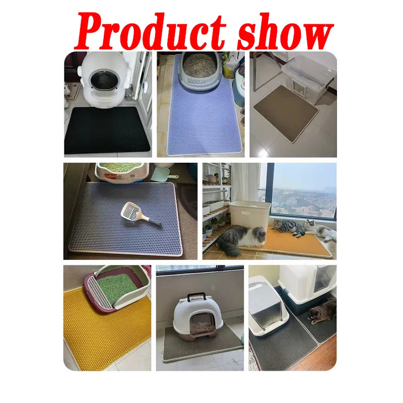 Cat Litter Mat Water Urine Proof Double Layer Pet Foldable Cat Litter Trapping Pet Carpet Bed Pads for Cats Pet Clean Supplies