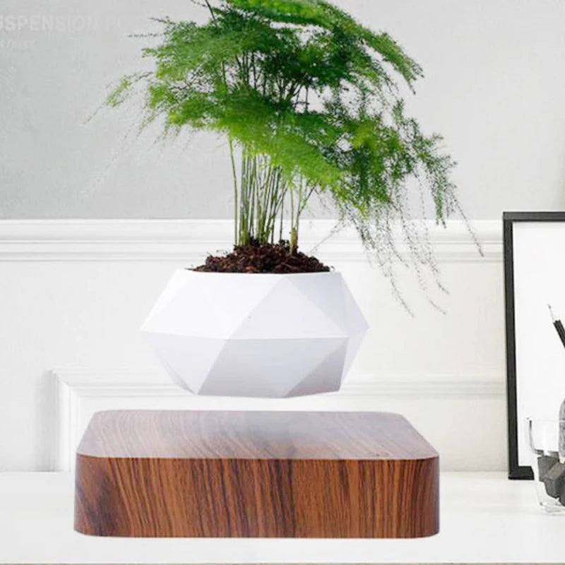 Magnetic Suspension Flower Pot Levitating Air Bonsai Pot Plant Pot Succulent Pot Patio Decoration Desktop Flower/Green Plant
