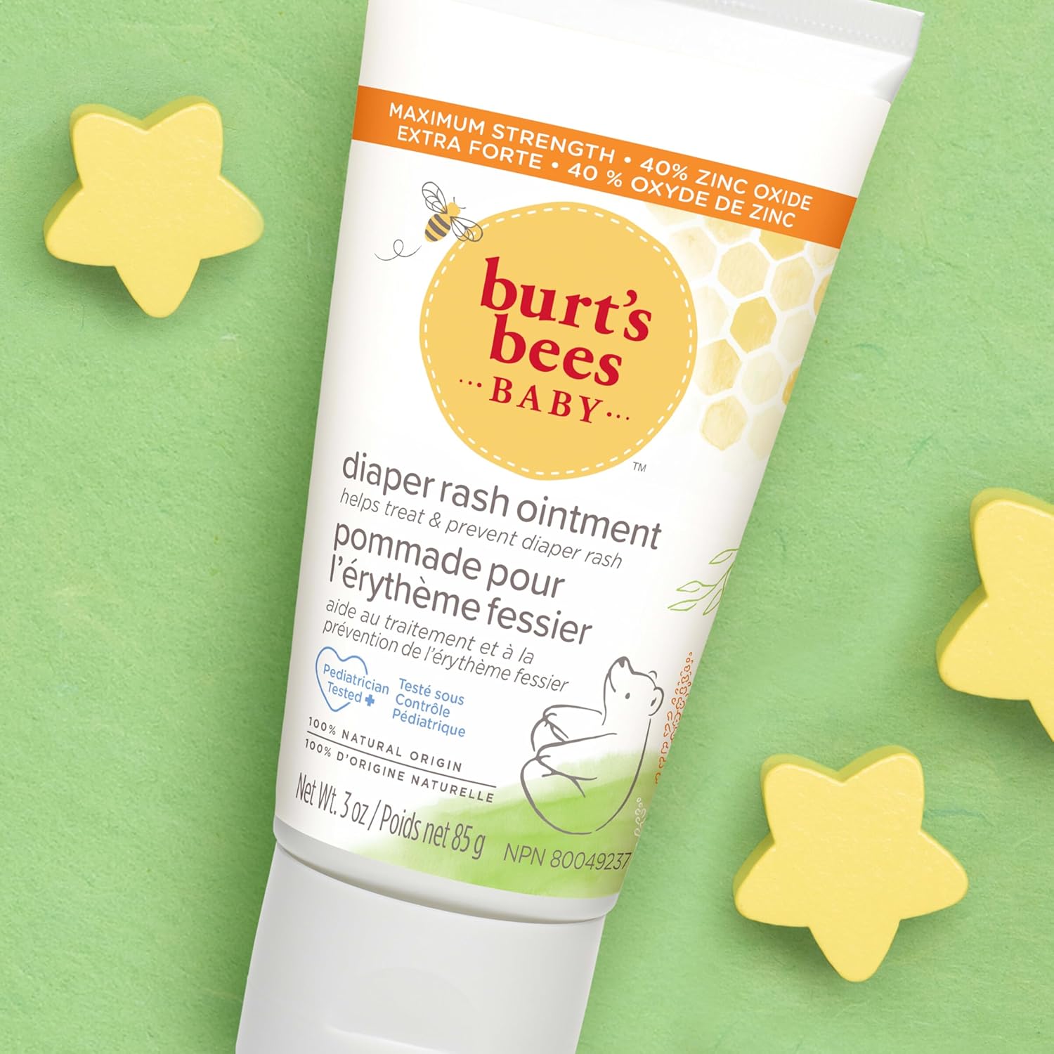 Baby Diaper Rash Ointment Maximum Strength, 40% Zinc Oxide, 100% Natural Origin, Pediatrician Tested, 85G
