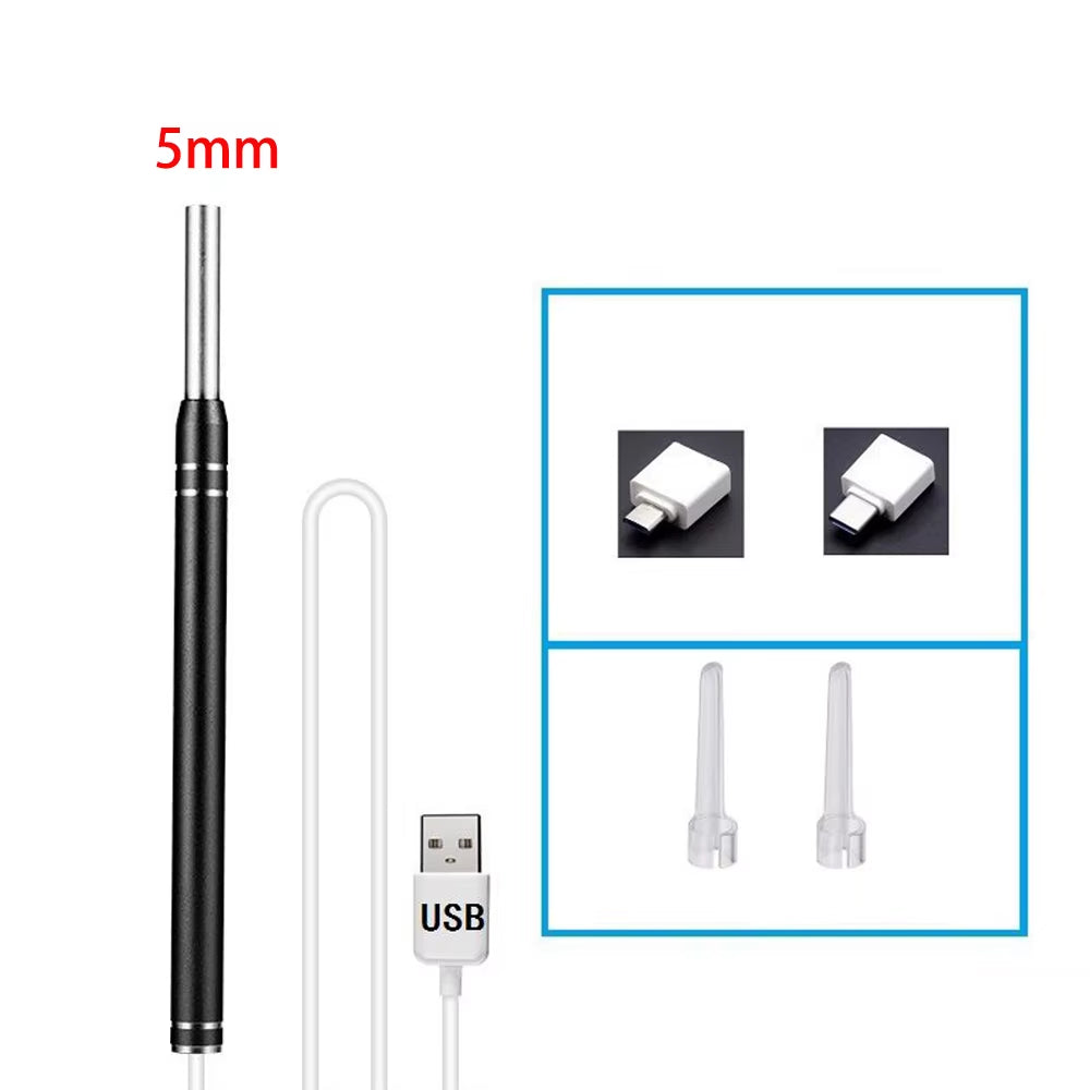 Smart Ear Cleaner Endoscope Spoon Camera Picker Cleaning Wax Removal Visual Earpick Nose Otoscope for Samsung Xiaomi Android DIY