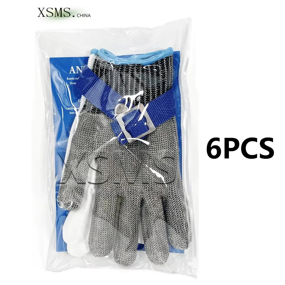 Anti-Cut Gloves Safety Cut Proof Stab Resistant Stainless Steel Wire Metal Mesh Butcher Protect Meat Cut-Resistant Gloves ANSIA5