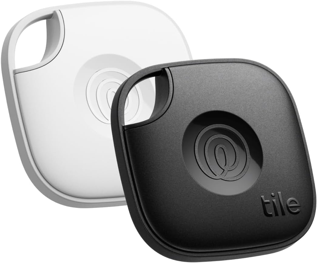 by Life360 Mate (2024) Bluetooth Tracker, Keys Finder and Item Locator for Keys, Bags and More. Phone Finder. Both Ios and Android Compatible. 2-Pack (Black/White)