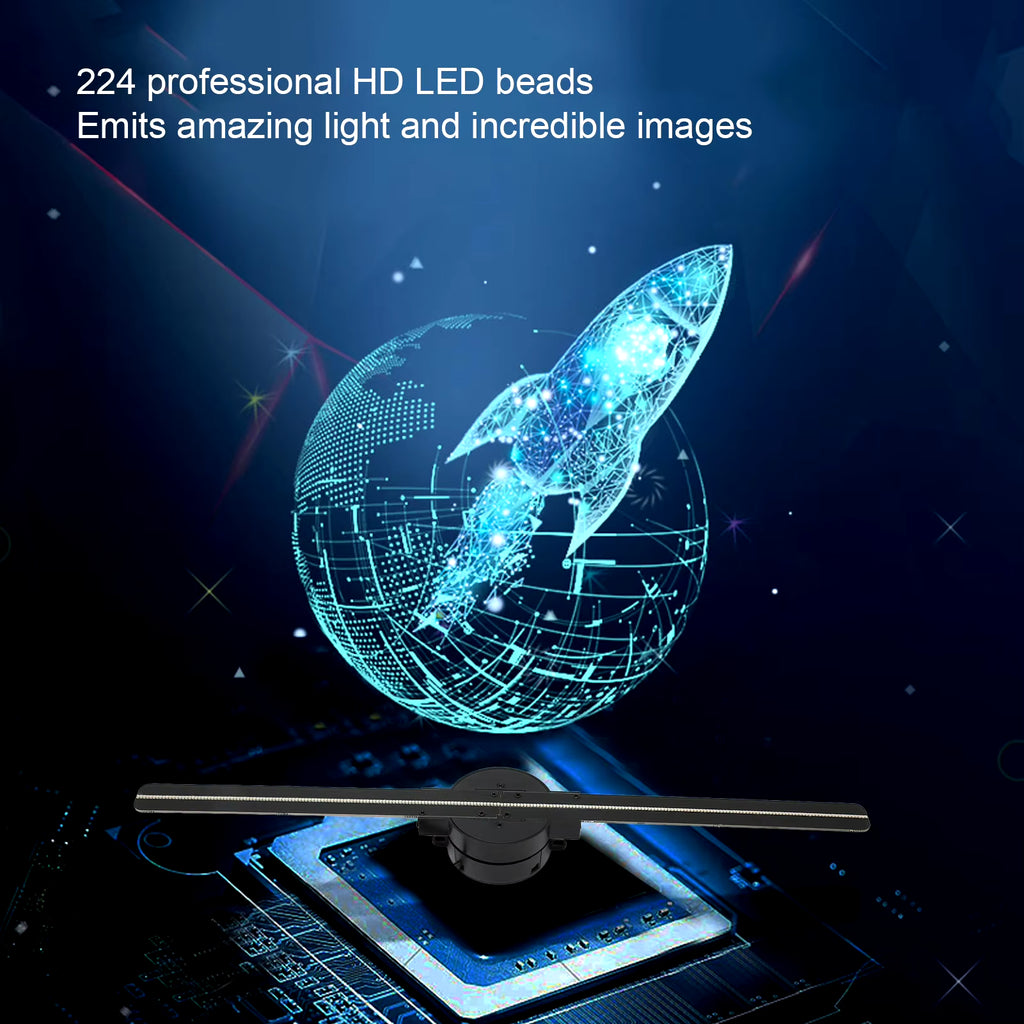 3D Hologram Fan 16.5In 2000X224 Wifi 3D Projector with 224 LED Light Beads for Business Store Advertising 100‑240V