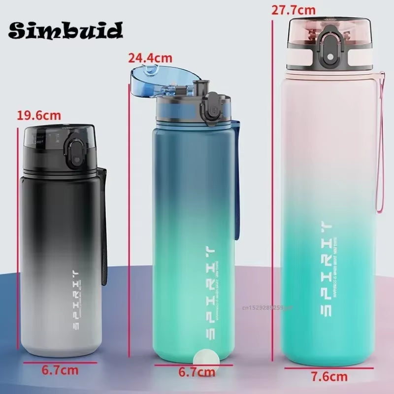 500Ml/650Ml/1000Ml Sports Water Bottle Leak Proof Colorful Plastic Cup Drinking for Outdoor Travel Portable Gym Fitness Jugs
