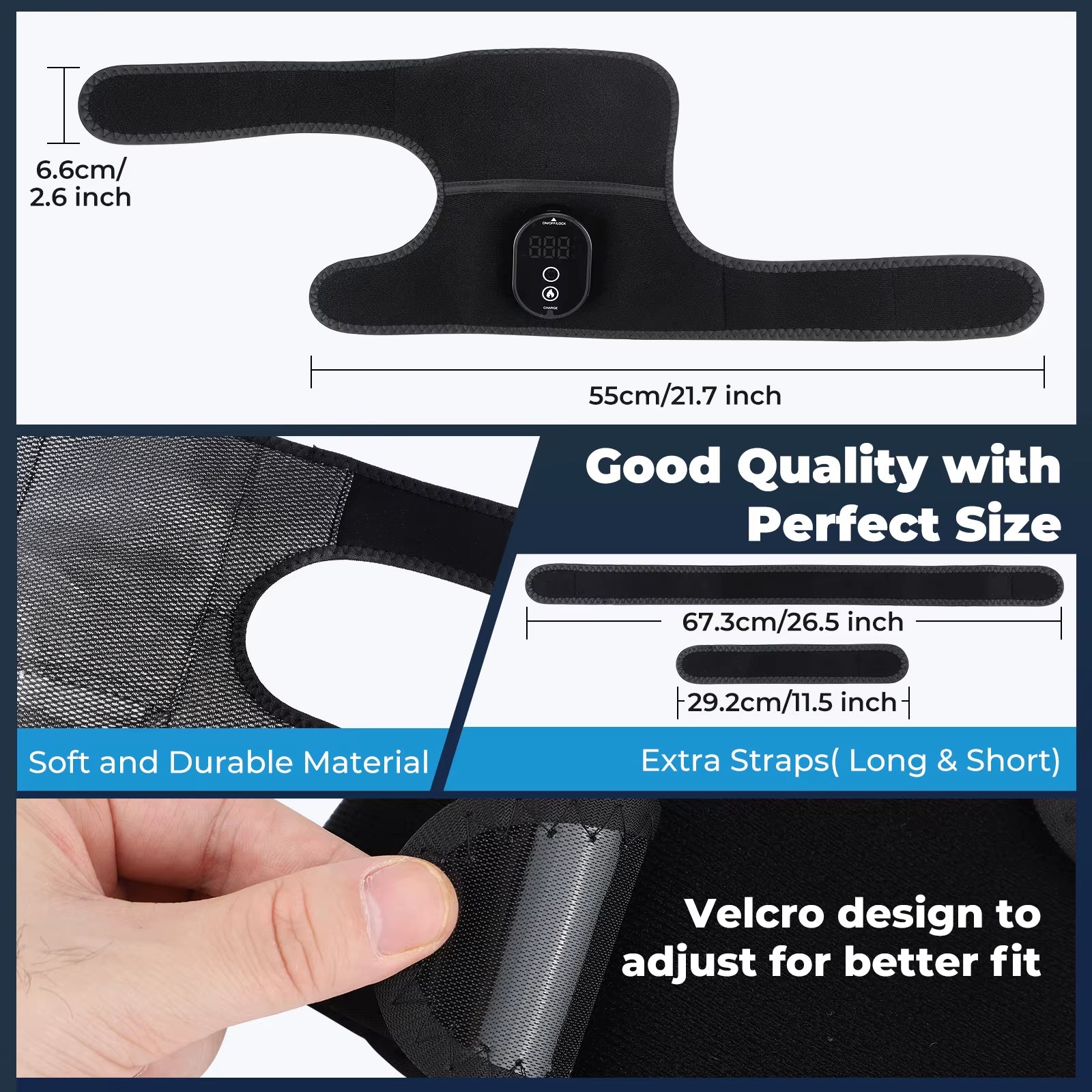 Charge Heated Knee Pads Protection for Joint Arthritis Pain Orthopaedic Compression Relaxation Therapy Promote Blood Circulation