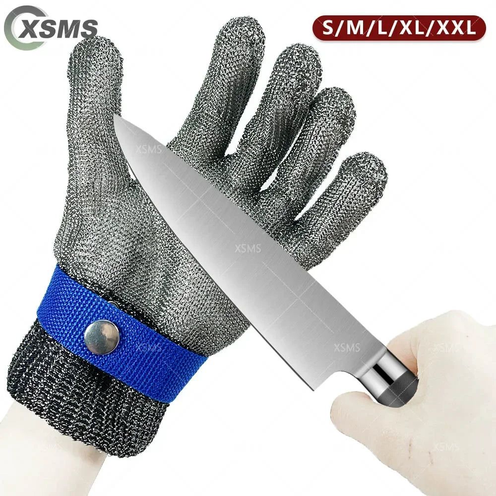Anti-Cut Gloves Safety Cut Proof Stab Resistant Stainless Steel Wire Metal Mesh Butcher Protect Meat Cut-Resistant Gloves ANSIA5