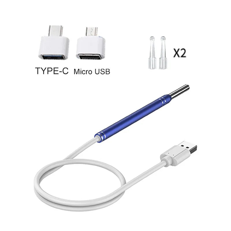 Smart Ear Cleaner Endoscope Spoon Camera Picker Cleaning Wax Removal Visual Earpick Nose Otoscope for Samsung Xiaomi Android DIY