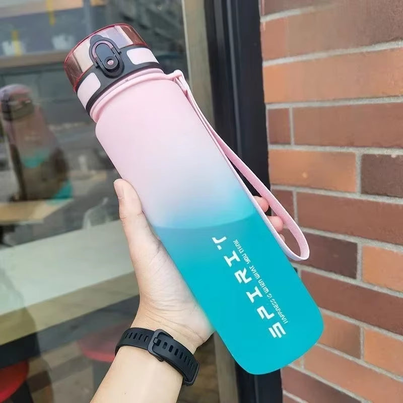 500Ml/650Ml/1000Ml Sports Water Bottle Leak Proof Colorful Plastic Cup Drinking for Outdoor Travel Portable Gym Fitness Jugs