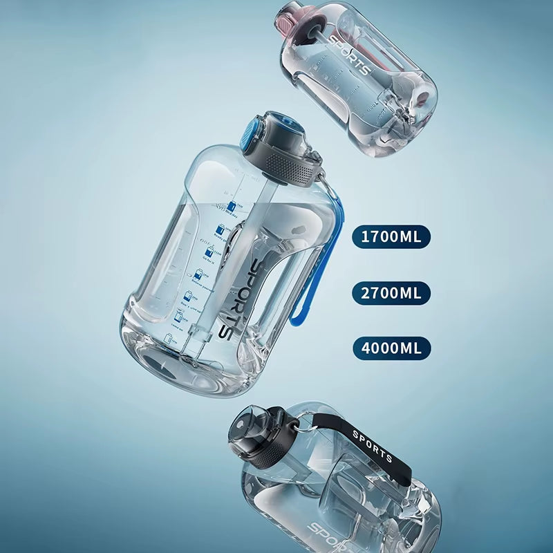 1700ML/2500ML/3800ML Fitness Cup Bpa Free Drinking Bottle Large Capacity Portable PC Sports Water Bottle with Straw